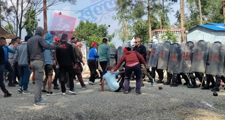 बन्देउमा प्रहरीको भिड नियन्त्रण र कफ्र्यु व्यवस्थापन अभ्यास