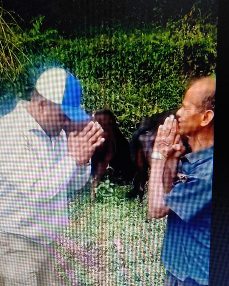 गोरुपालकलाइ सम्मान गर्दै बाह्र्बिसे नगरका प्रमुख बालकृष्ण बस्नेत