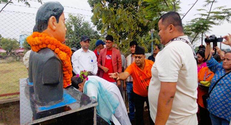 जेन्जी आन्दोलनका सहिदको सम्मानमा सालिक अनावरण