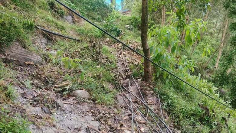 पहिरोको जोखिममा बाह्रबिसे खानेपानी कार्यलय तथा मानबीय बस्ती
