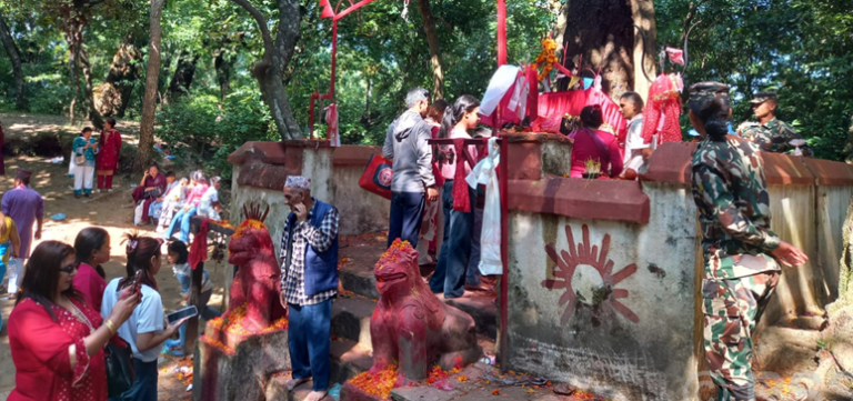 गोकर्ण जङ्गलको वनदेवीमा दर्शनार्थीको लाम